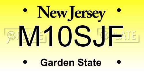 M10SJF New Jersey License Plate