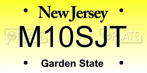 M10SJT New Jersey License Plate
