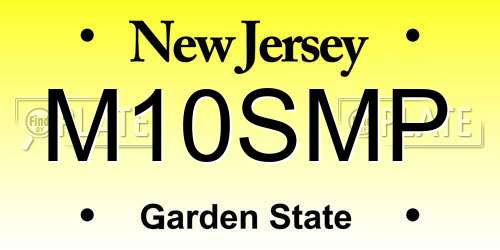 M10SMP New Jersey License Plate