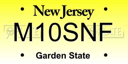 M10SNF New Jersey License Plate