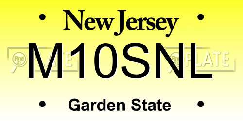 M10SNL New Jersey License Plate