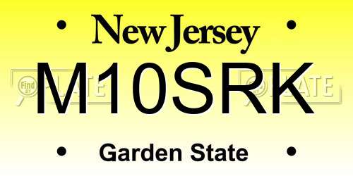 M10SRK New Jersey License Plate