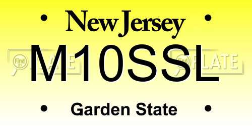 M10SSL New Jersey License Plate
