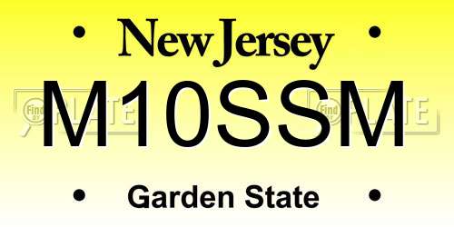 M10SSM New Jersey License Plate