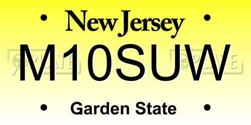 M10SUW New Jersey License Plate
