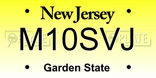 M10SVJ New Jersey License Plate