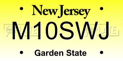 M10SWJ New Jersey License Plate