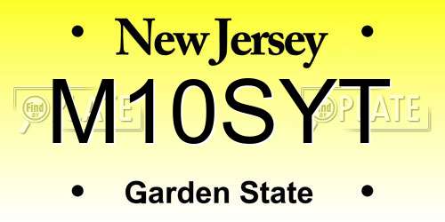 M10SYT New Jersey License Plate