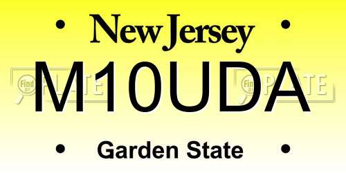 M10UDA New Jersey License Plate