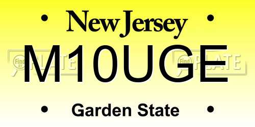 M10UGE New Jersey License Plate