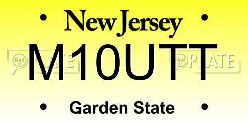M10UTT New Jersey License Plate