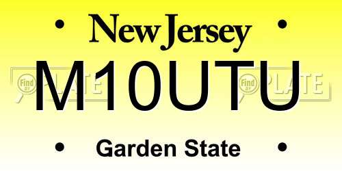 M10UTU New Jersey License Plate