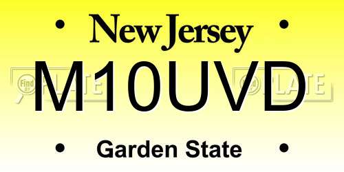 M10UVD New Jersey License Plate