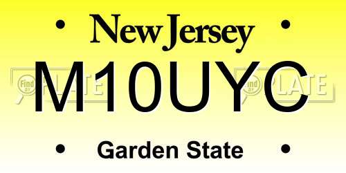 M10UYC New Jersey License Plate