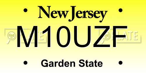 M10UZF New Jersey License Plate