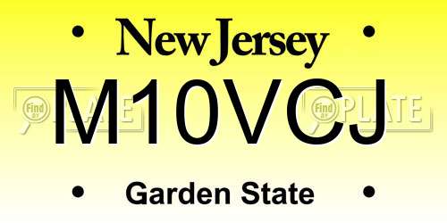 M10VCJ New Jersey License Plate