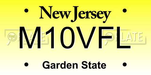 M10VFL New Jersey License Plate
