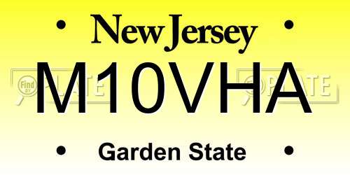 M10VHA New Jersey License Plate