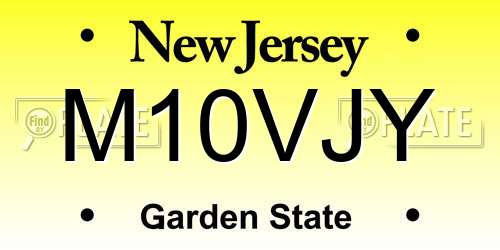 M10VJY New Jersey License Plate