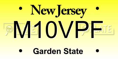 M10VPF New Jersey License Plate