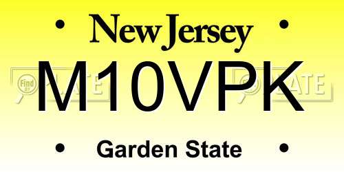 M10VPK New Jersey License Plate