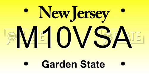 M10VSA New Jersey License Plate