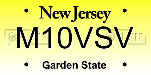 M10VSV New Jersey License Plate