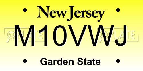 M10VWJ New Jersey License Plate