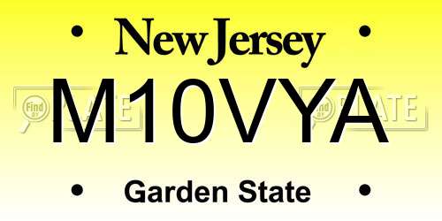 M10VYA New Jersey License Plate