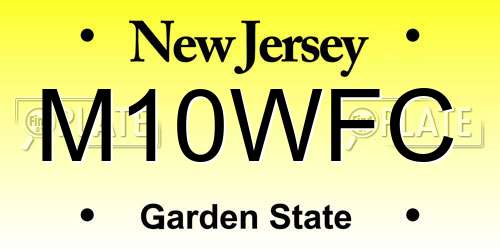 M10WFC New Jersey License Plate