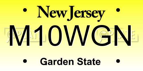 M10WGN New Jersey License Plate