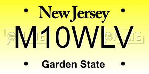 M10WLV New Jersey License Plate