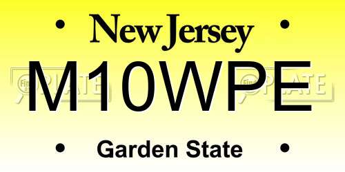 M10WPE New Jersey License Plate