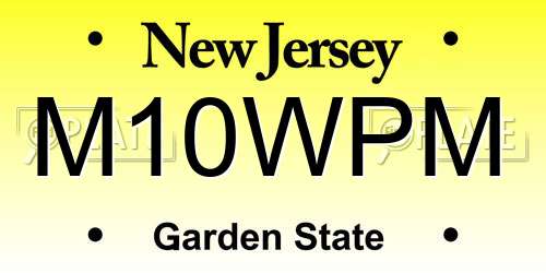 M10WPM New Jersey License Plate