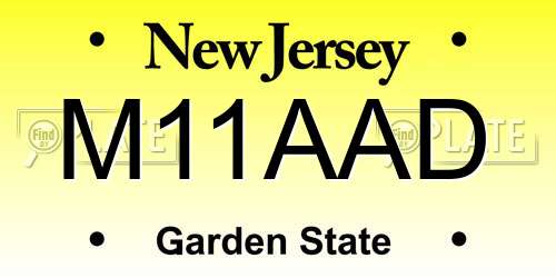 M11AAD New Jersey License Plate