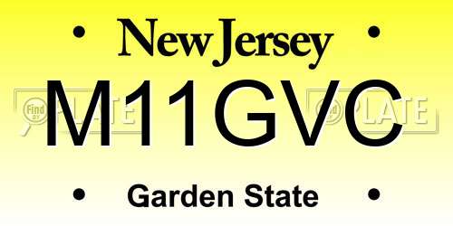 M11GVC New Jersey License Plate