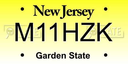 M11HZK New Jersey License Plate