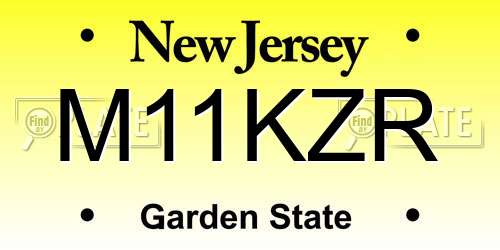 M11KZR New Jersey License Plate