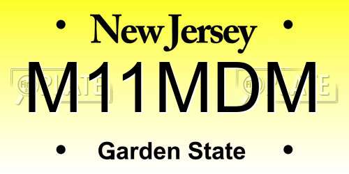 M11MDM New Jersey License Plate