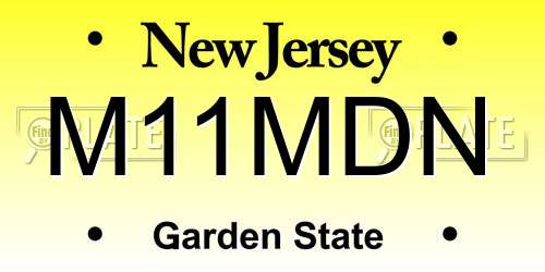 M11MDN New Jersey License Plate