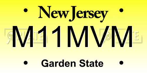 M11MVM New Jersey License Plate