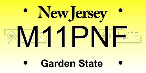 M11PNF New Jersey License Plate