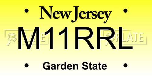 M11RRL New Jersey License Plate
