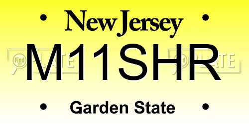 M11SHR New Jersey License Plate