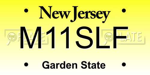 M11SLF New Jersey License Plate