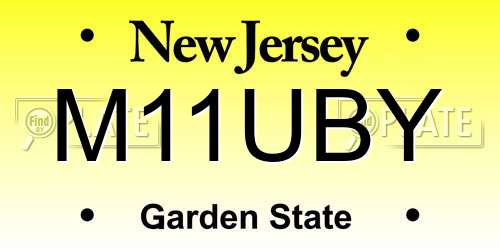 M11UBY New Jersey License Plate