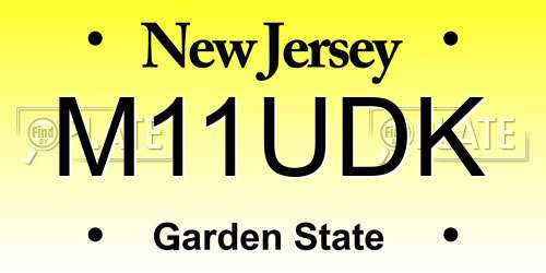 M11UDK New Jersey License Plate