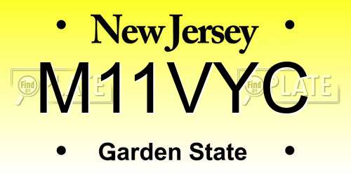 M11VYC New Jersey License Plate