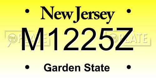 M1225Z New Jersey License Plate