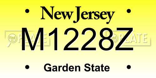 M1228Z New Jersey License Plate